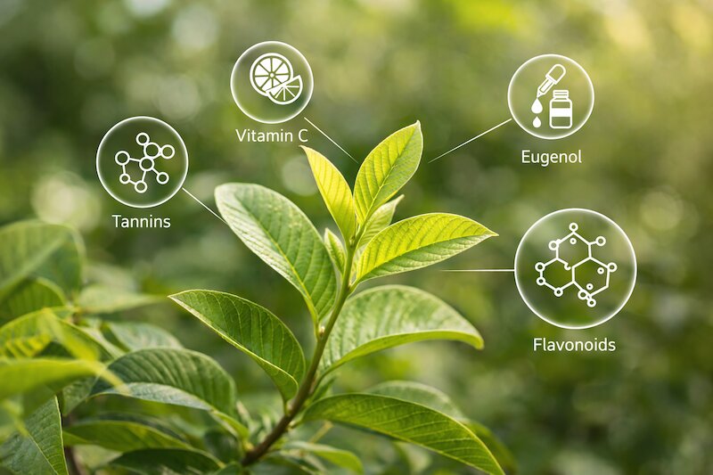 chữa hôi miệng bằng lá ổi