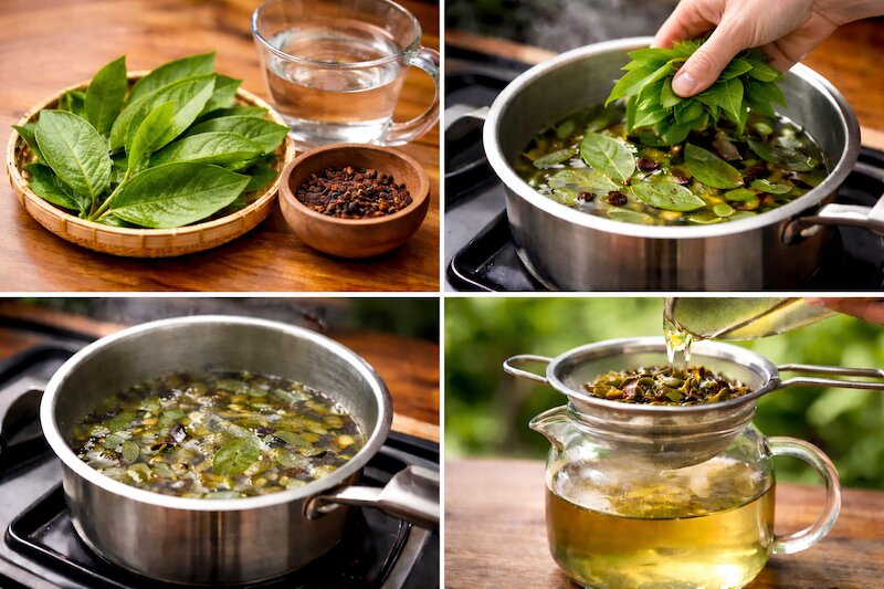 chữa hôi miệng bằng lá ổi và đinh hương