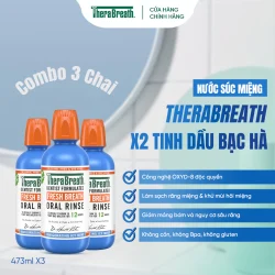 Combo 3 chai Nước súc miệng TheraBreath Icy Mint Fresh Breath
