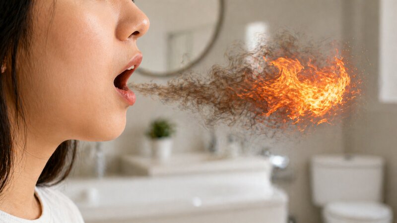 hơi thở có mùi khí gas