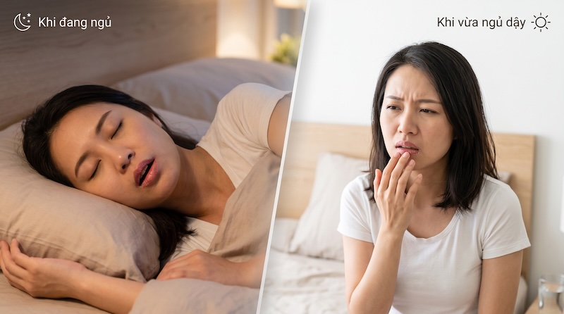 khô miệng khi ngủ
