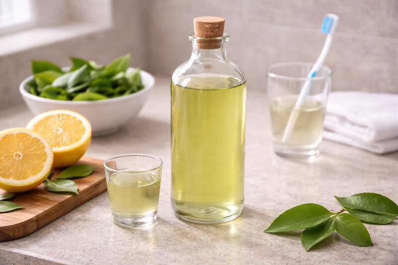 súc miệng lá chanh