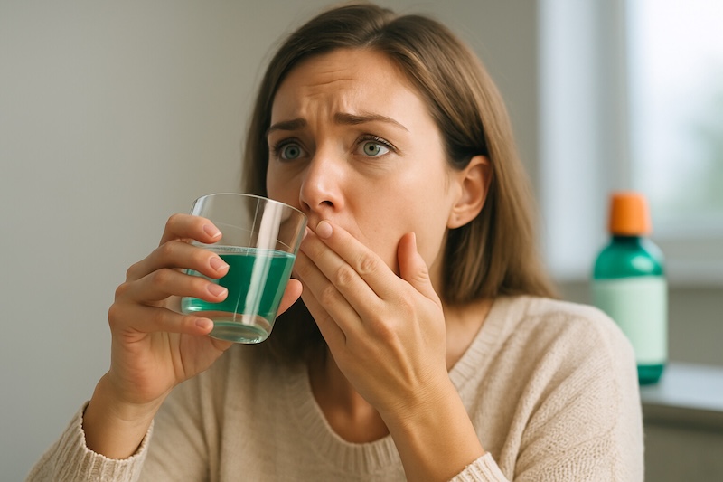 uống nước súc miệng có sao không